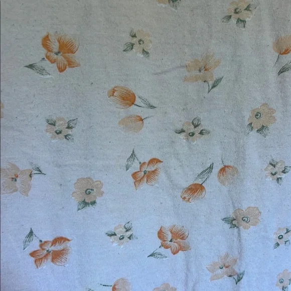 Peachy orange floral maxi nightgown with button front - Picture 7 of 8